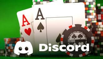 Logo of Discord, Poker Chips and pear of Aces