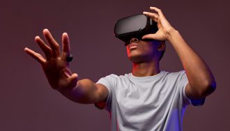 Person Using Virtual Reality Headset