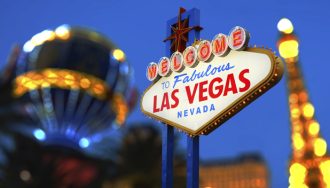 A close up of the famous ‘Welcome to Fabulous Las Vegas Nevada’ sign.