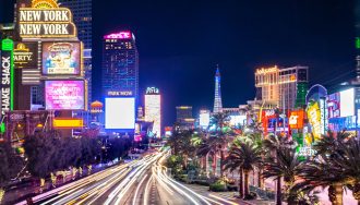 View of the Las Vegas Strip from above