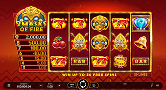 9 Masks of Fire online slot available at Borgata