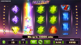 Starburst online slot available at Golden Nugget