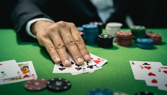 Man playing poker