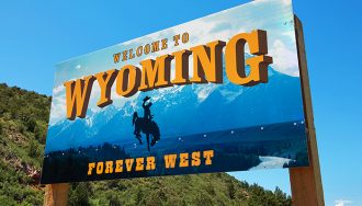 Wyoming welcome sign